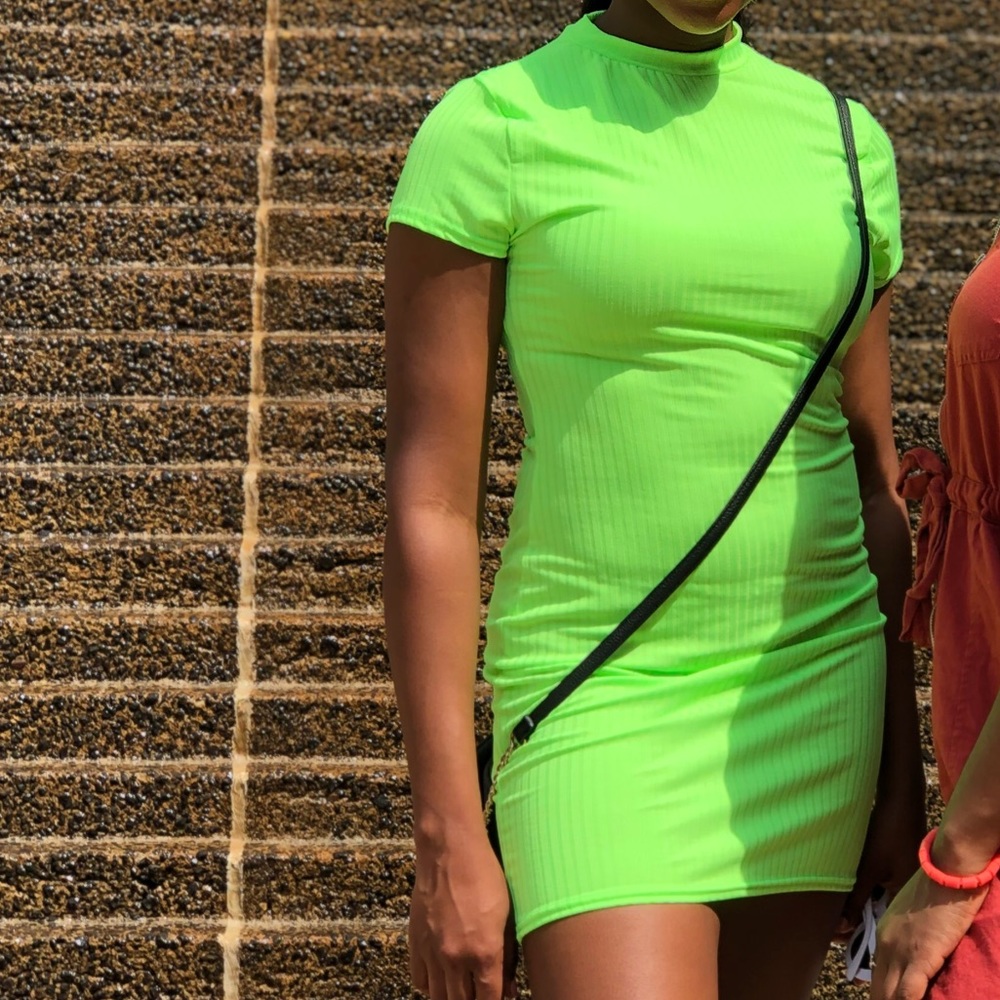 BOOHOO Neon green dress